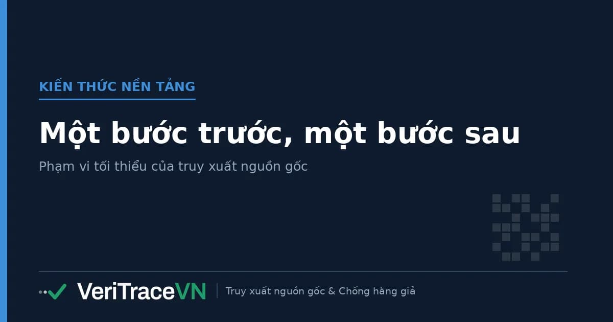 Chuỗi cung ứng năm mắt xích minh hoạ phạm vi truy xuất một bước trước một bước sau