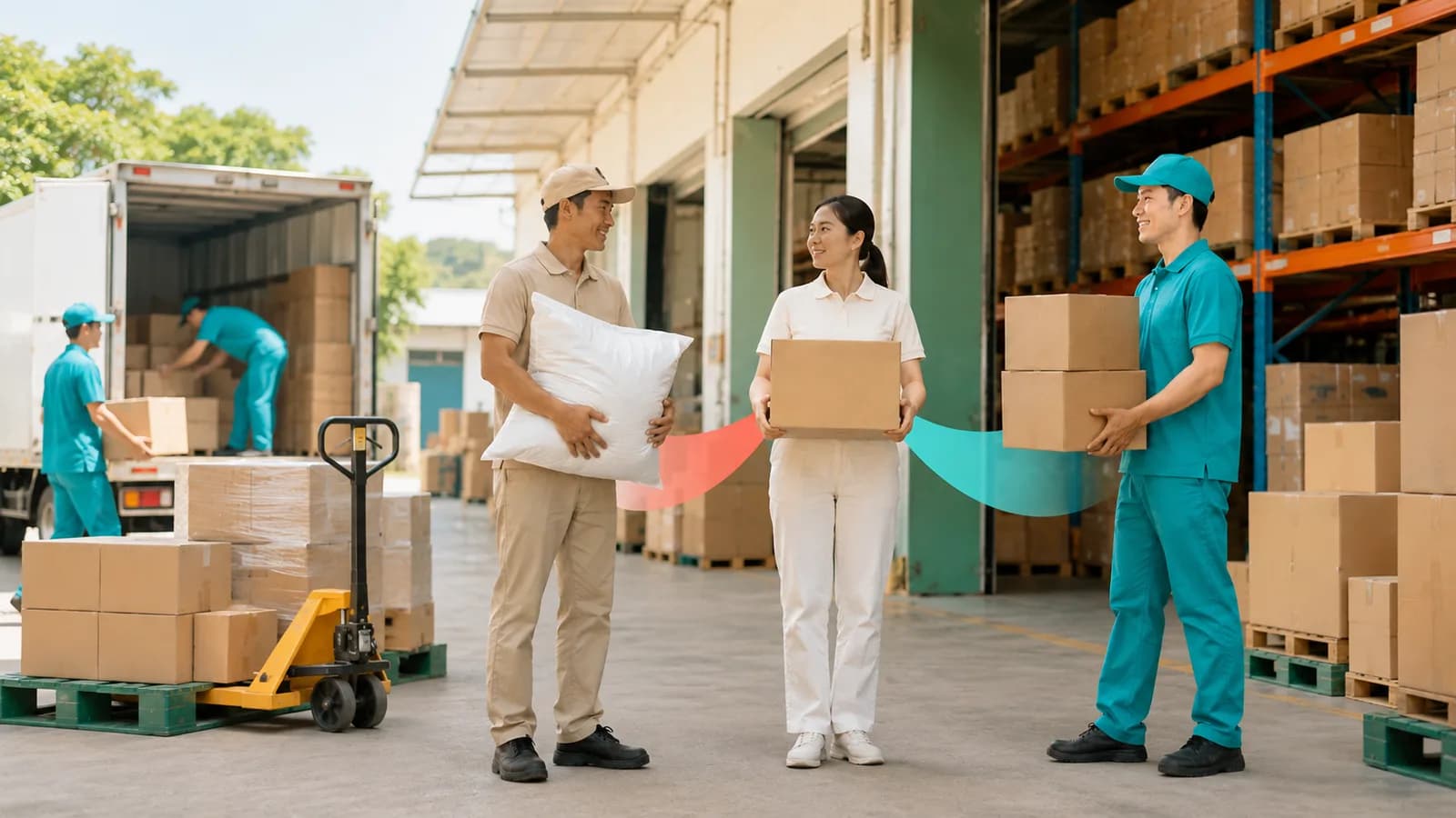 Chuỗi cung ứng năm mắt xích minh hoạ phạm vi truy xuất một bước trước một bước sau